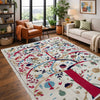 Embroidery Kilim Area Rug Handmade Beige Animal 4x6 ft