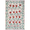 Embroidery Kilim Area Rug Handmade Beige Animal 5x8 ft
