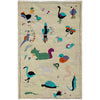 Embroidery Kilim Area Rug Handmade Beige Animal 4x6 ft