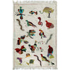 Embroidery Kilim Area Rug Handmade Beige Animal 4x6 ft