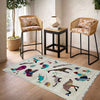 Embroidery Kilim Area Rug Handmade Beige Animal 3x5 ft