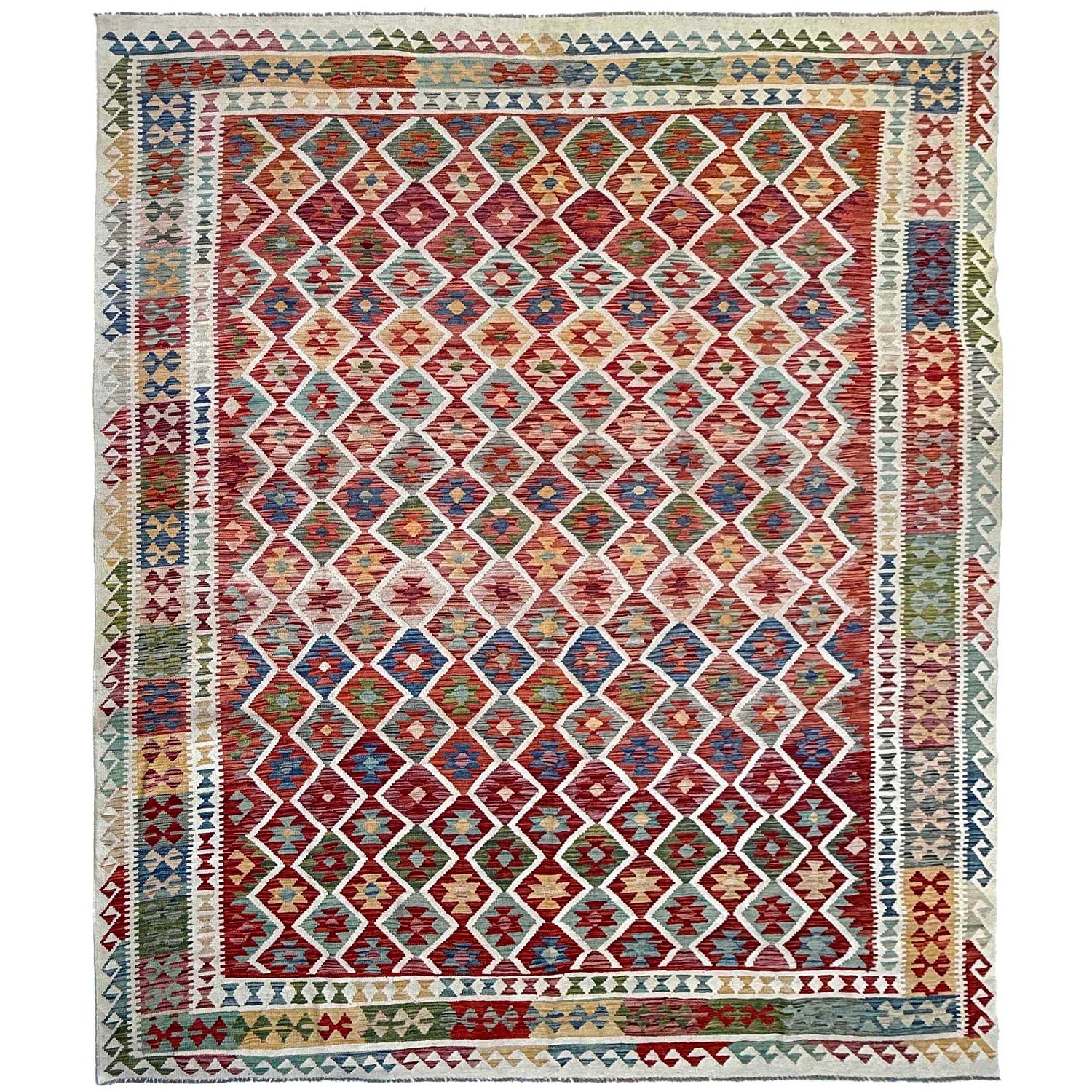 Handmade Multi Kilim Geometric 10x13 ft
