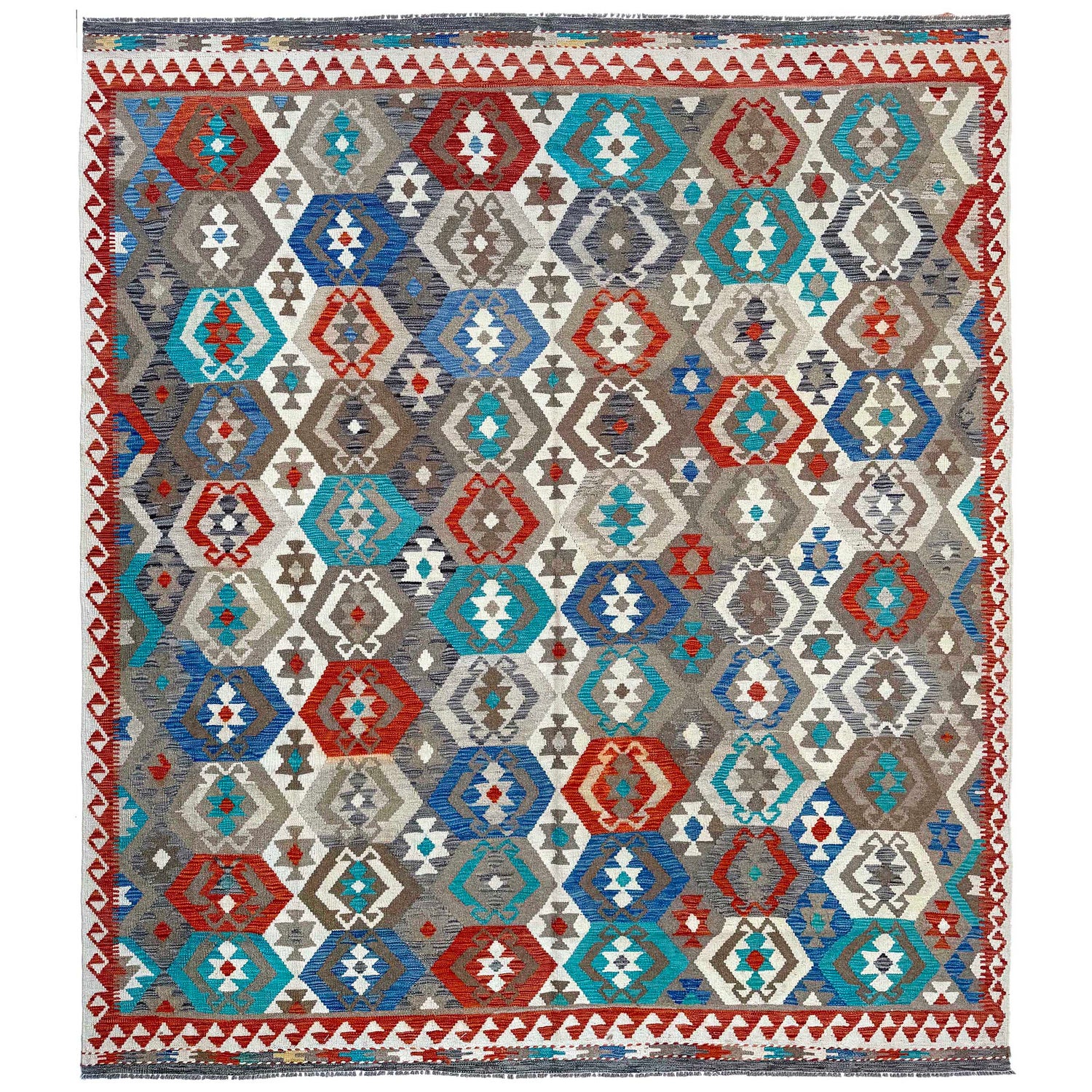 Handmade Multi Kilim Geometric 8x10 ft