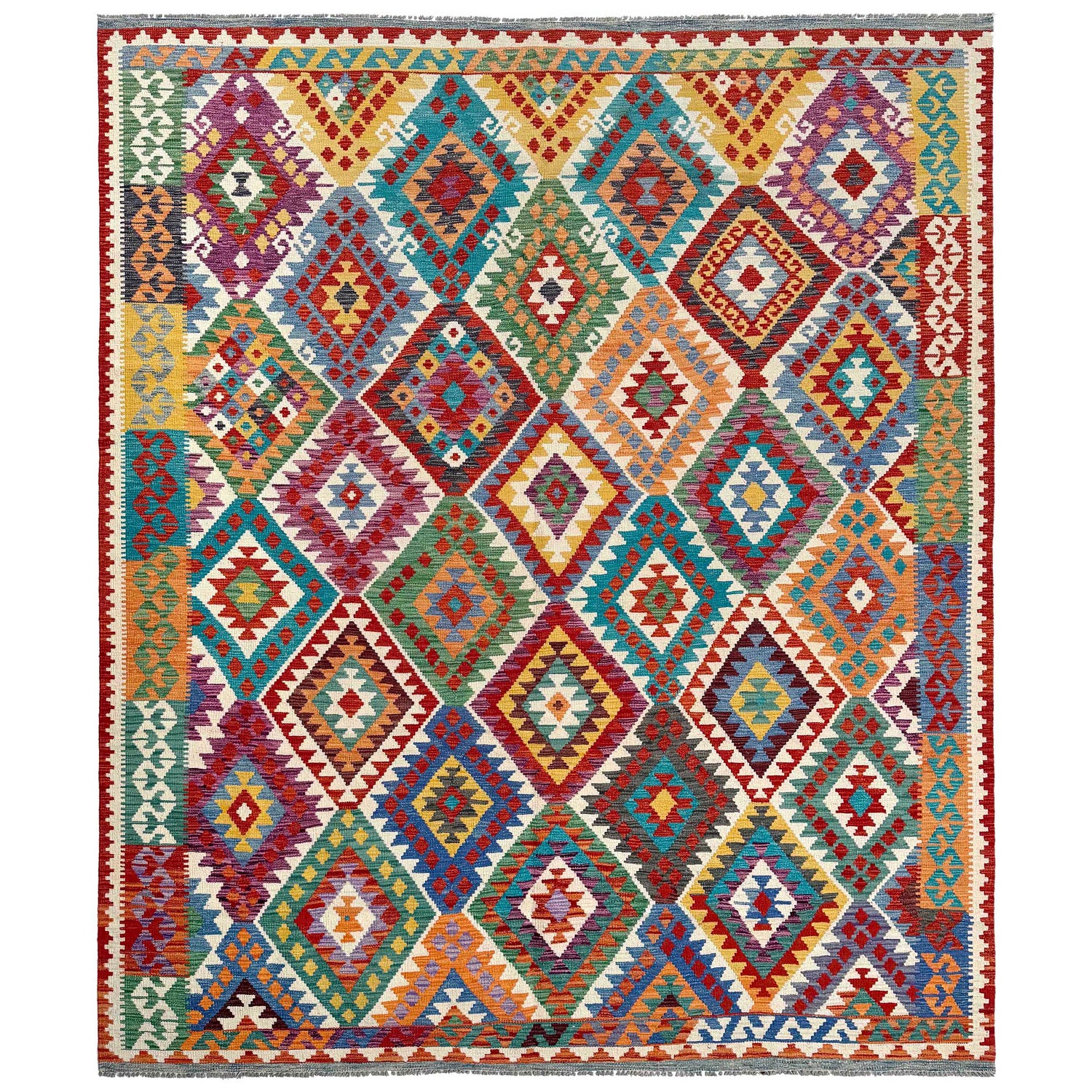 Handmade Multi Kilim Geometric 8x10 ft