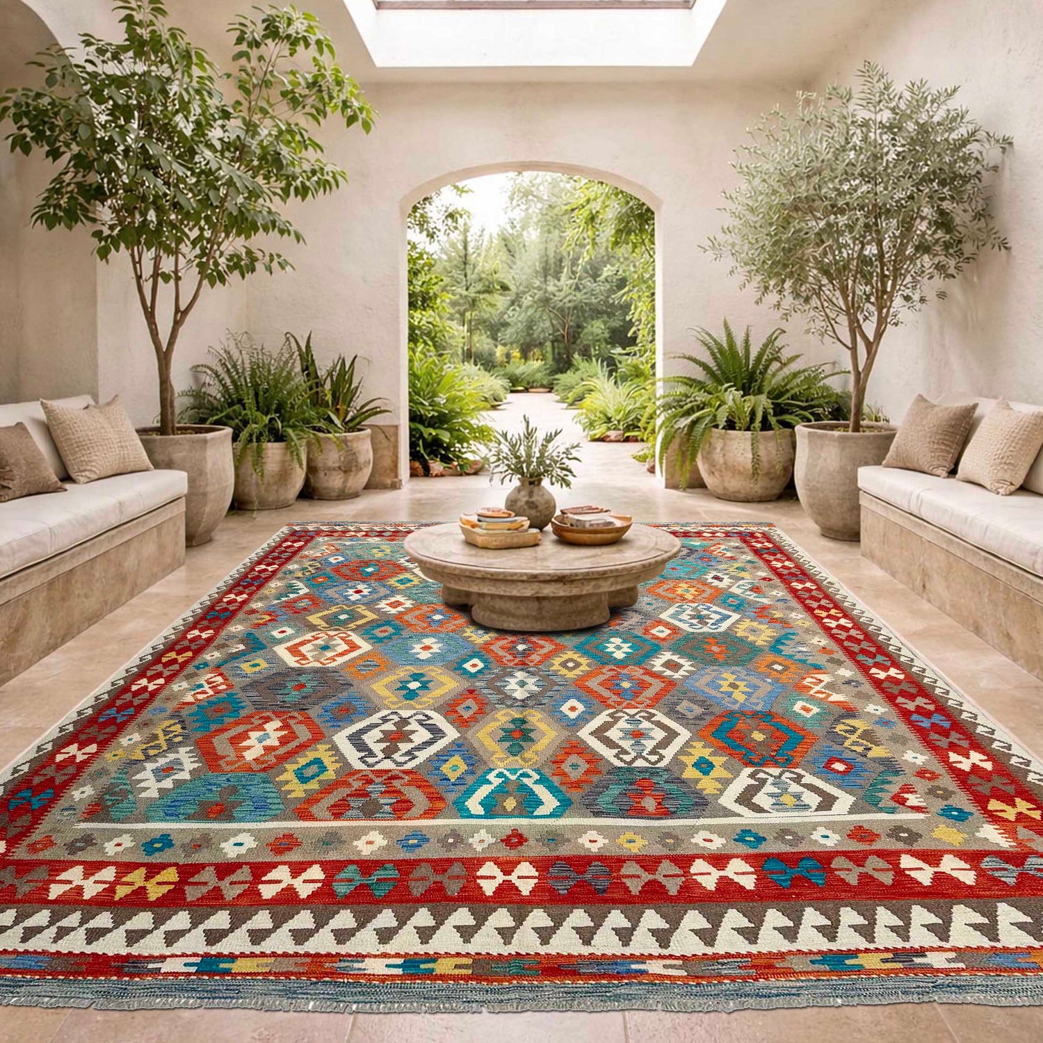 Handmade Multi Kilim Geometric 8x10 ft