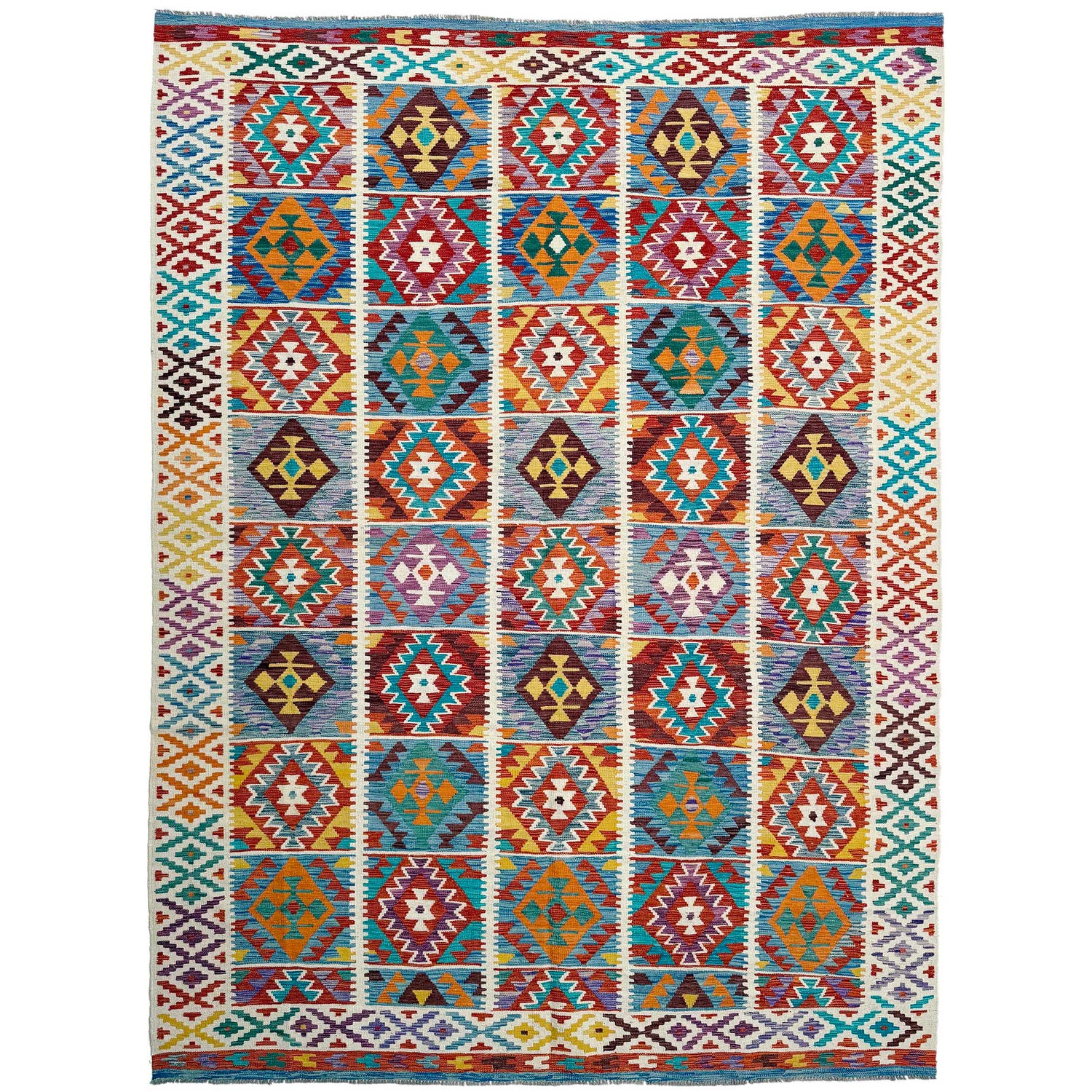 Handmade Multi Kilim Geometric 9x12 ft