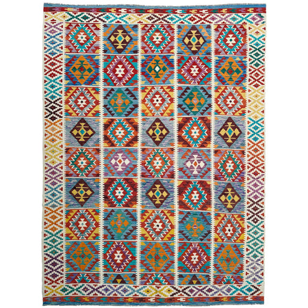 Handmade Multi Kilim Geometric 9x12 ft