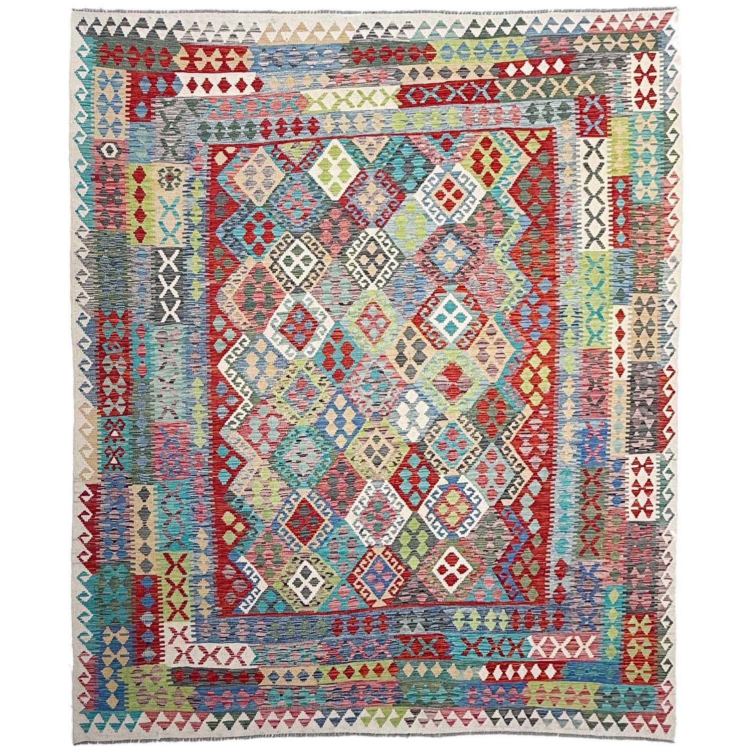Handmade Multi Kilim Geometric 9x12 ft