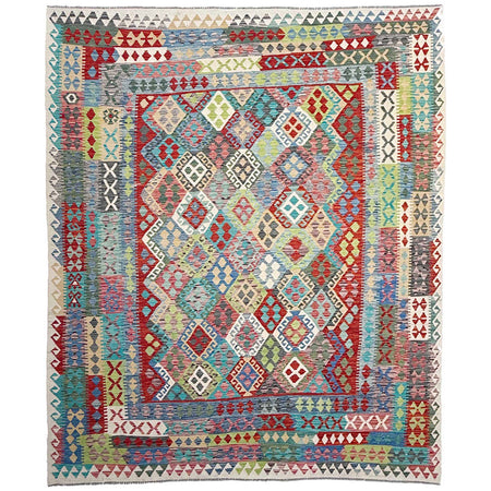 Handmade Multi Kilim Geometric 9x12 ft