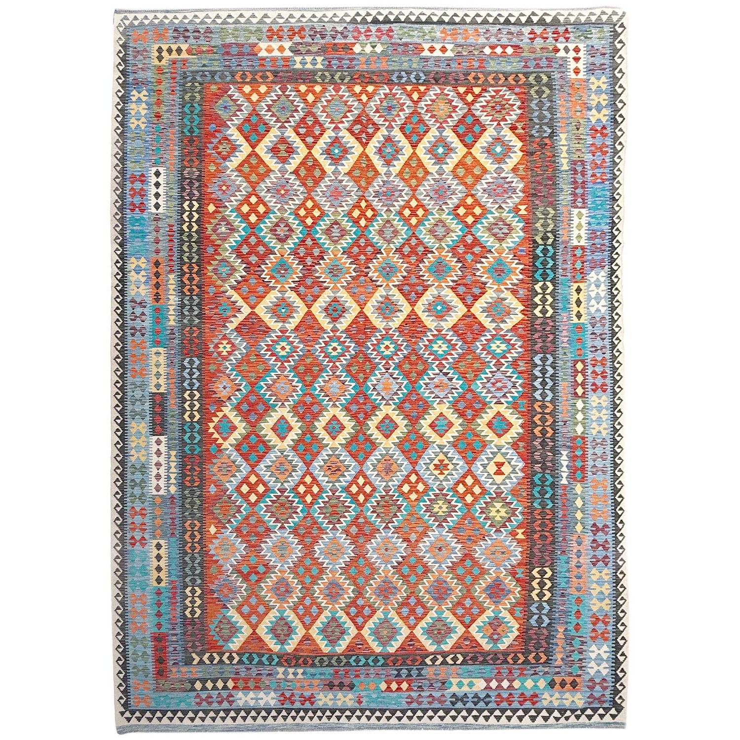 Handmade Multi Kilim Geometric 10x16 ft