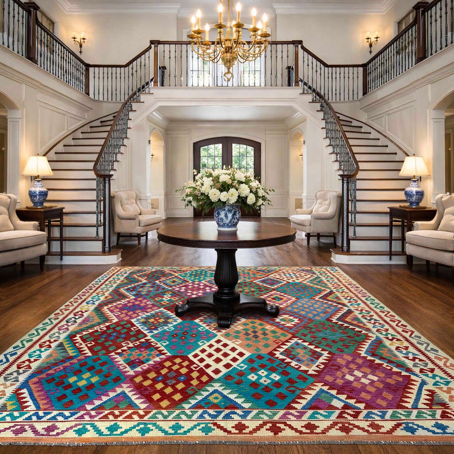 Handmade Multi Kilim Geometric 8x10 ft