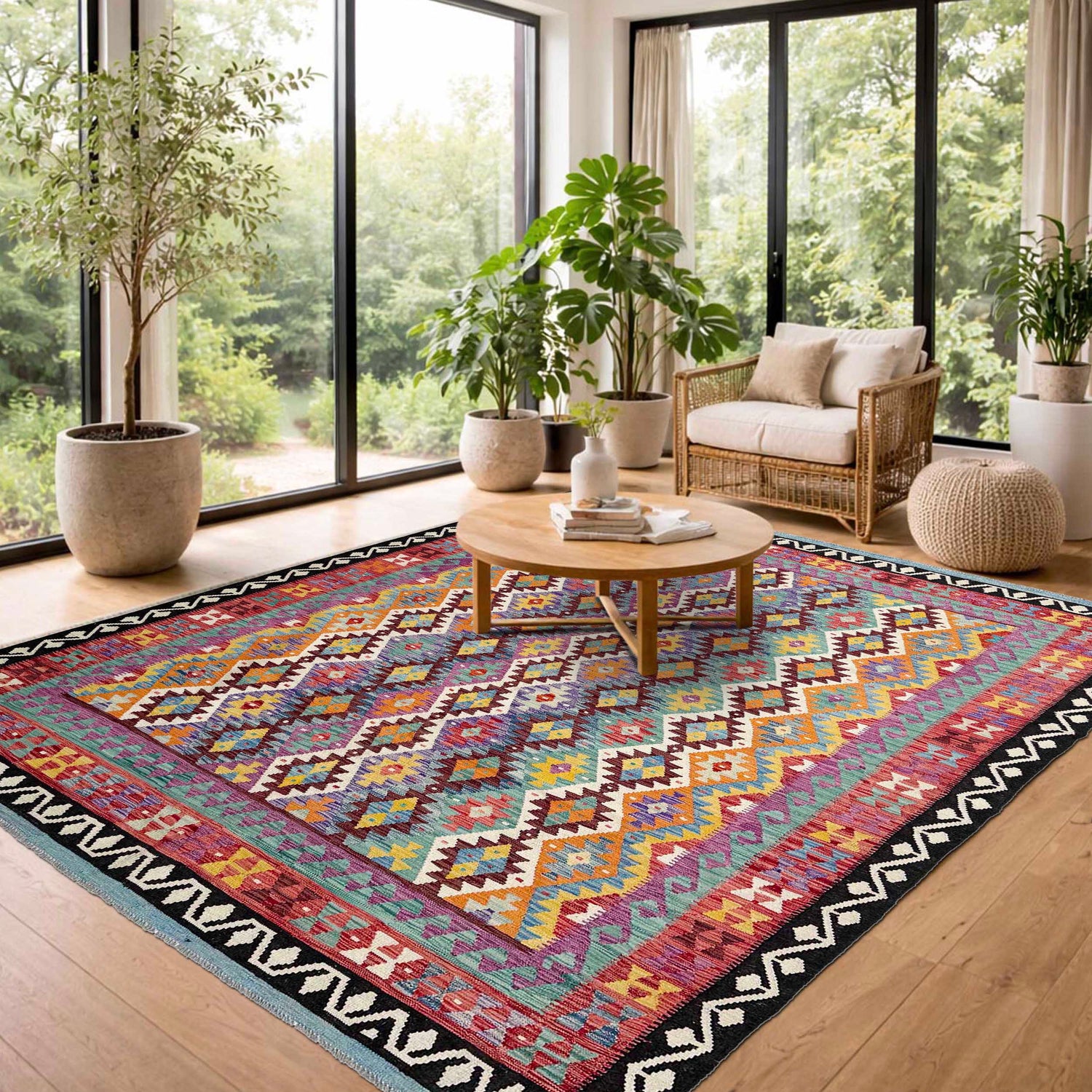 Handmade Multi Kilim Geometric 8x10 ft