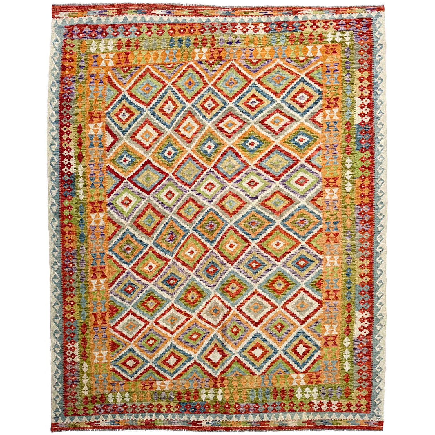 Handmade Multi Kilim Geometric 9x12 ft