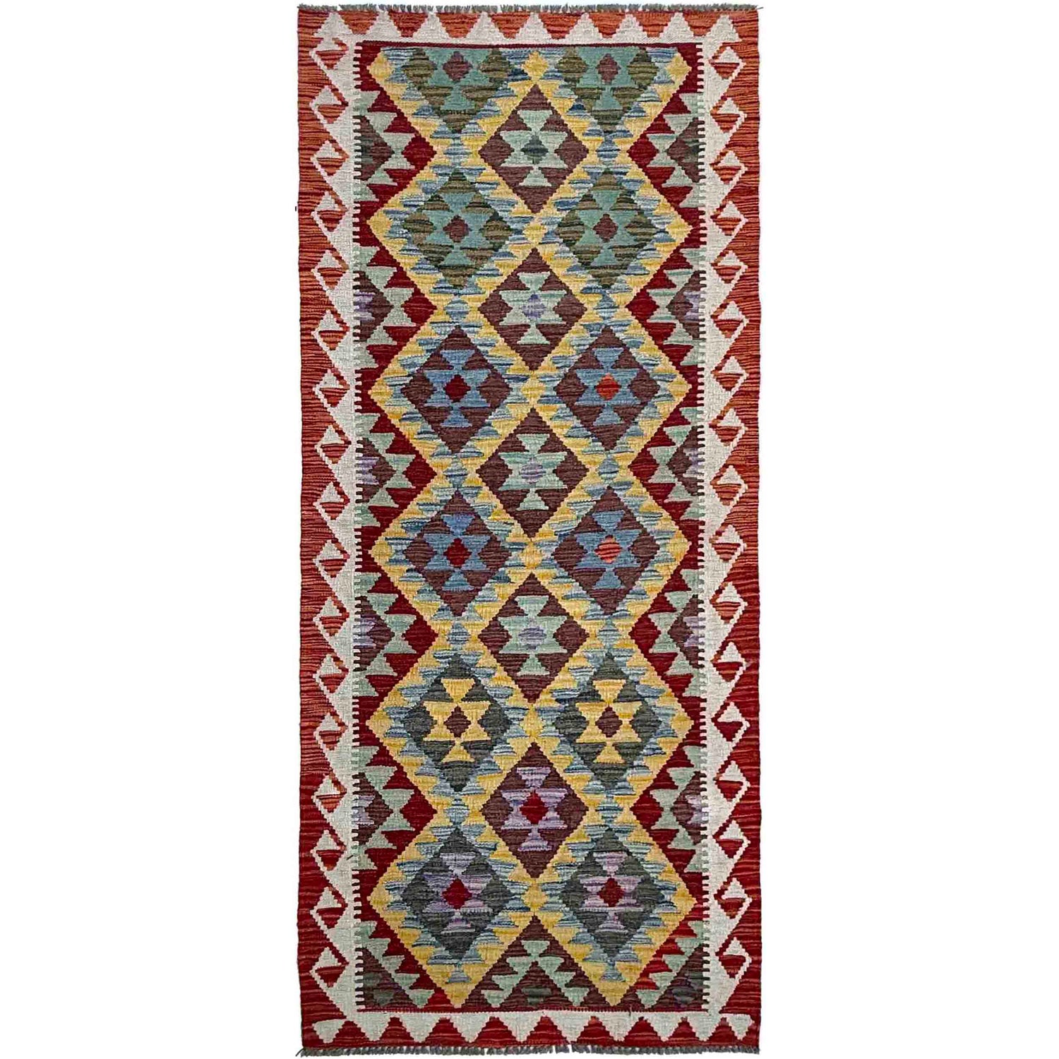Handmade Multi Kilim Geometric 8' Runner
