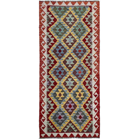 Handmade Multi Kilim Geometric 8' Runner