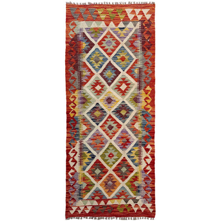 Handmade Multi Kilim Geometric 6' Runner
