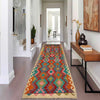 Handmade Multi Kilim Geometric 10' Runner
