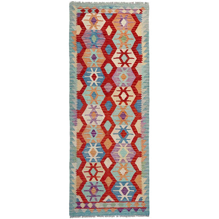 Handmade Multi Kilim Geometric 10' Runner