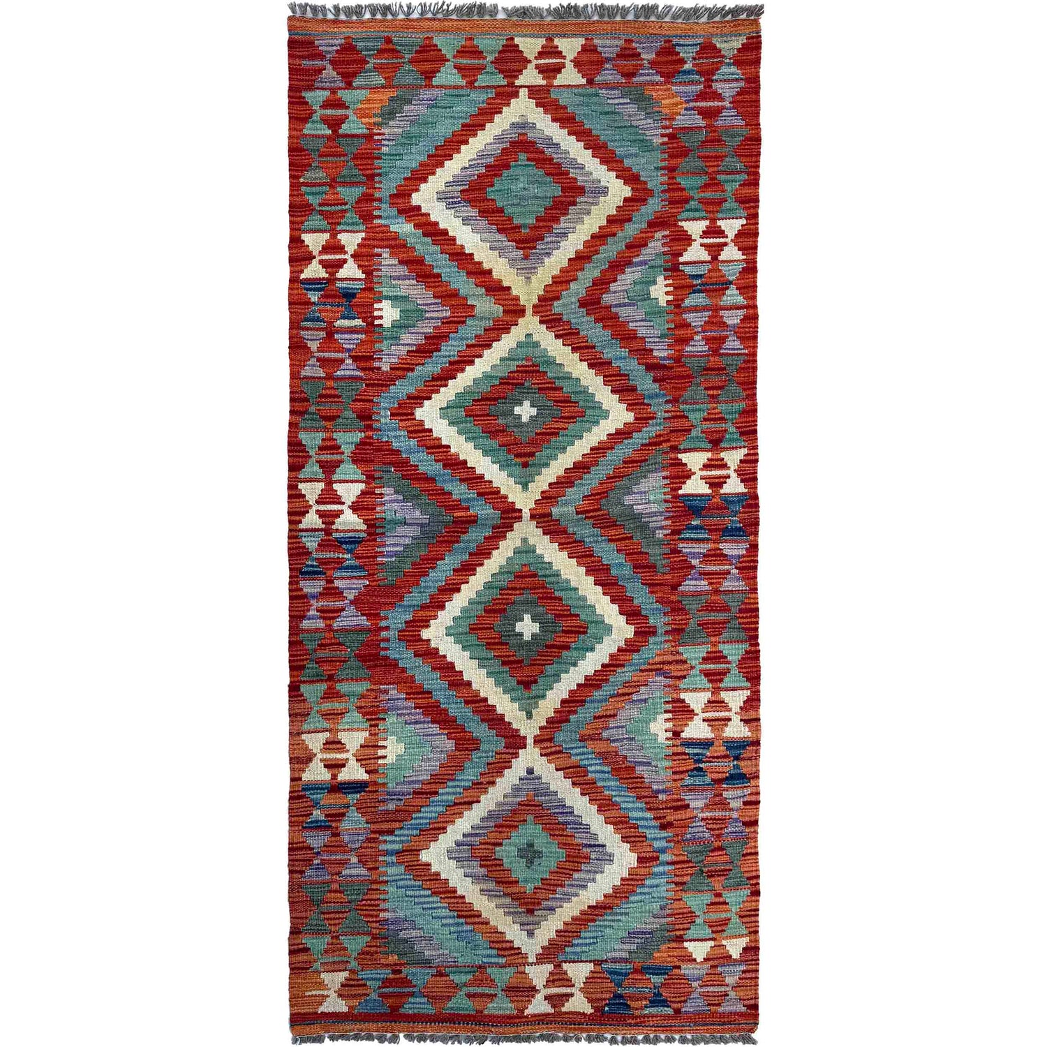 Handmade Multi Kilim Geometric 6' Runner