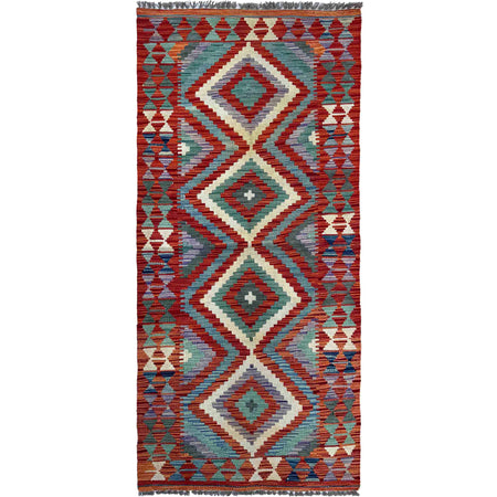 Handmade Multi Kilim Geometric 6' Runner