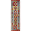 Handmade Multi Kilim Geometric 10' Runner