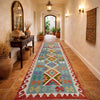 Handmade Multi Kilim Geometric 10' Runner