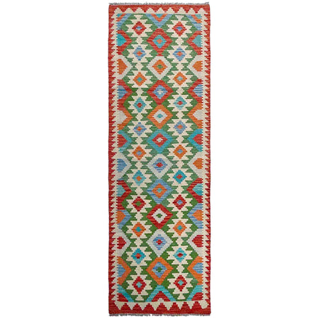 Handmade Multi Kilim Geometric 10' Runner