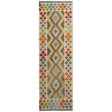 Handmade Multi Kilim Geometric 10' Runner