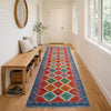 Handmade Multi Kilim Geometric 10' Runner