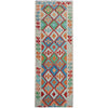 Handmade Multi Kilim Geometric 10' Runner