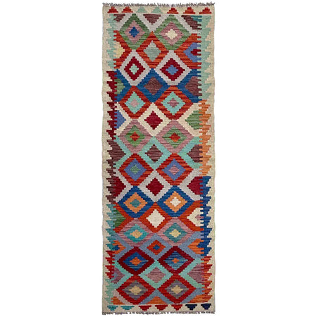 Handmade Multi Kilim Geometric 8' Runner