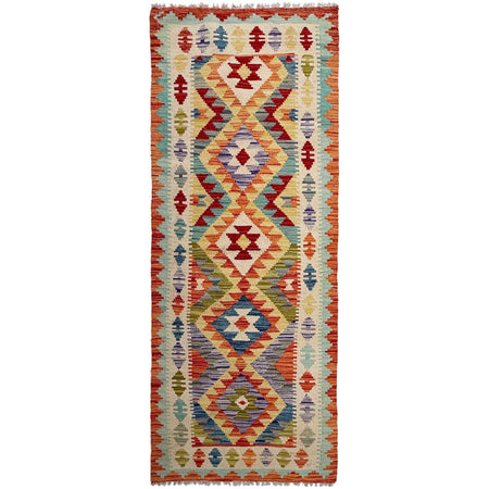 Handmade Multi Kilim Geometric 8' Runner