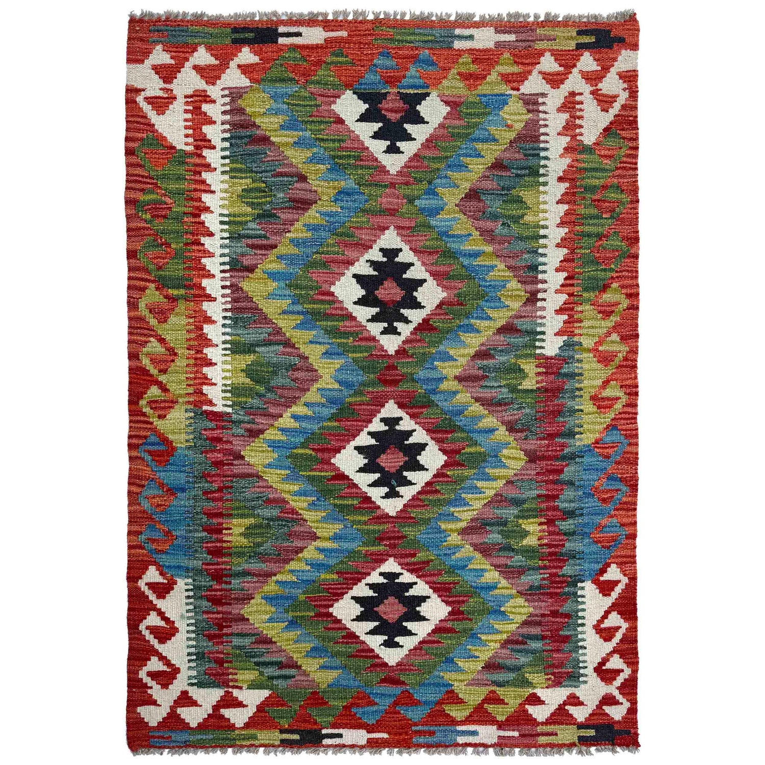 Handmade Multi Kilim Geometric 2x4 ft