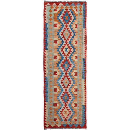 Handmade Multi Kilim Geometric 10' Runner