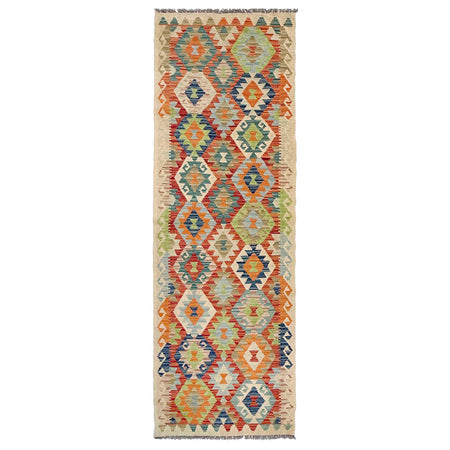 Handmade Multi Kilim Geometric 10' Runner