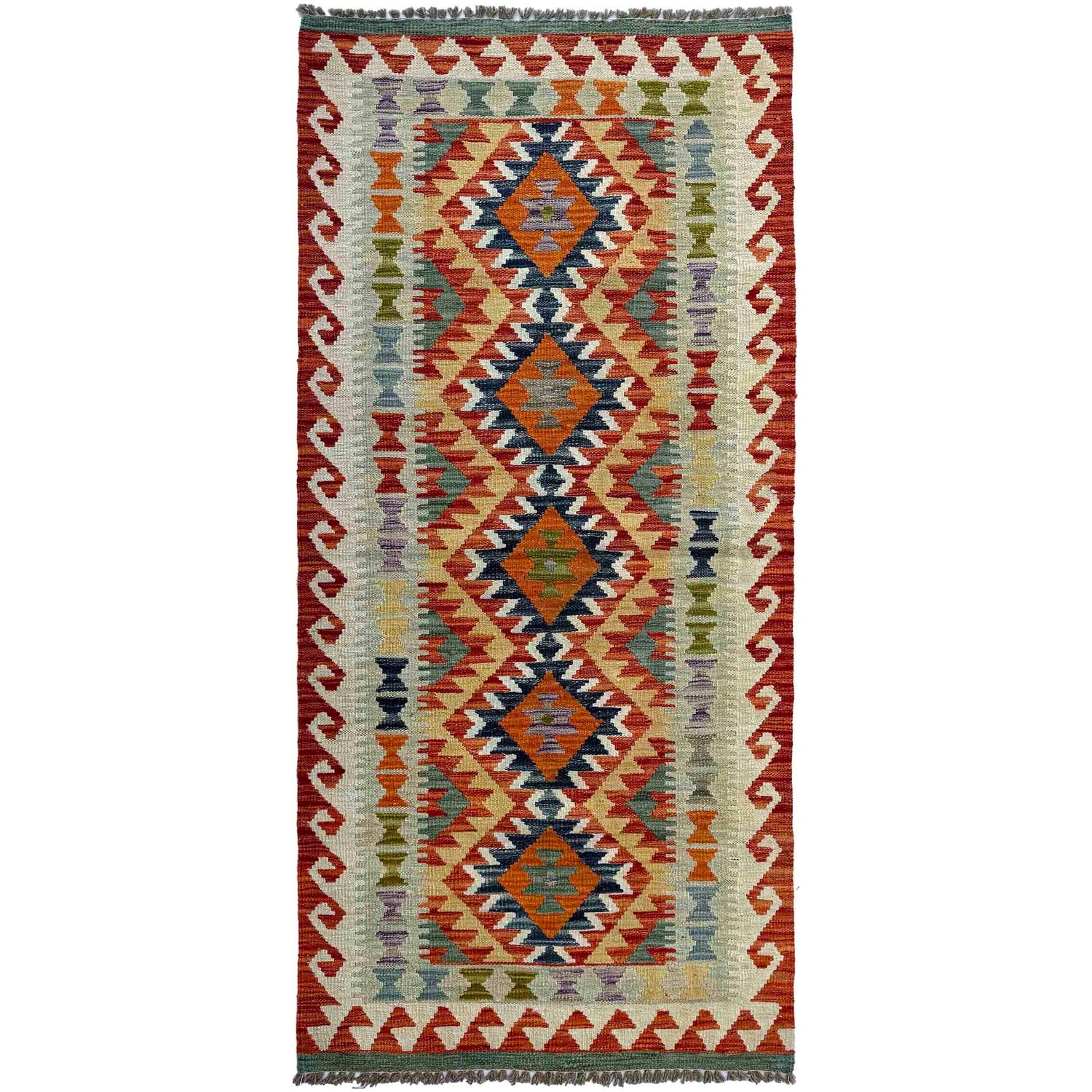 Handmade Multi Kilim Geometric 6' Runner