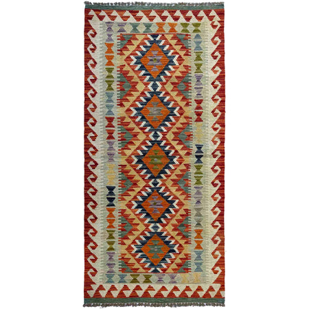 Handmade Multi Kilim Geometric 6' Runner