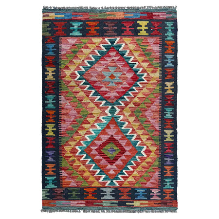 Handmade Multi Kilim Geometric 2x4 ft
