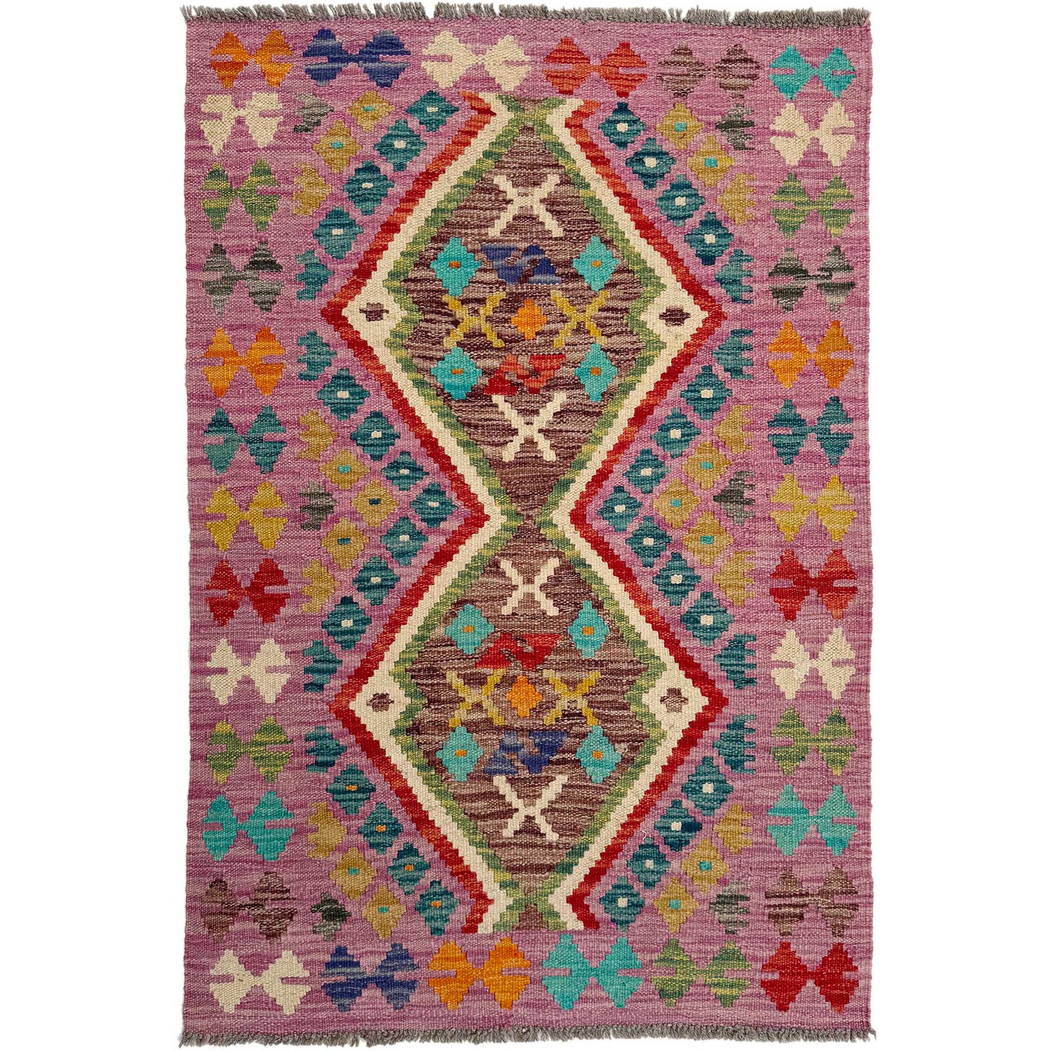 Handmade Multi Kilim Geometric 2x4 ft