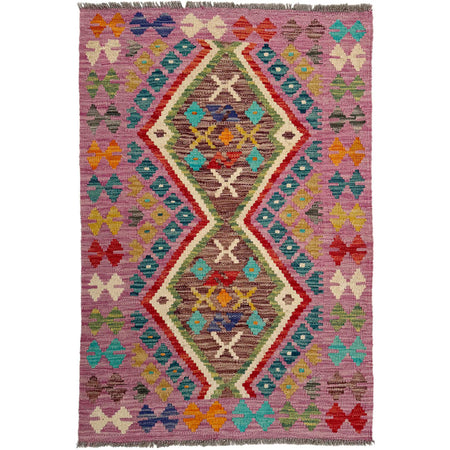 Handmade Multi Kilim Geometric 2x4 ft