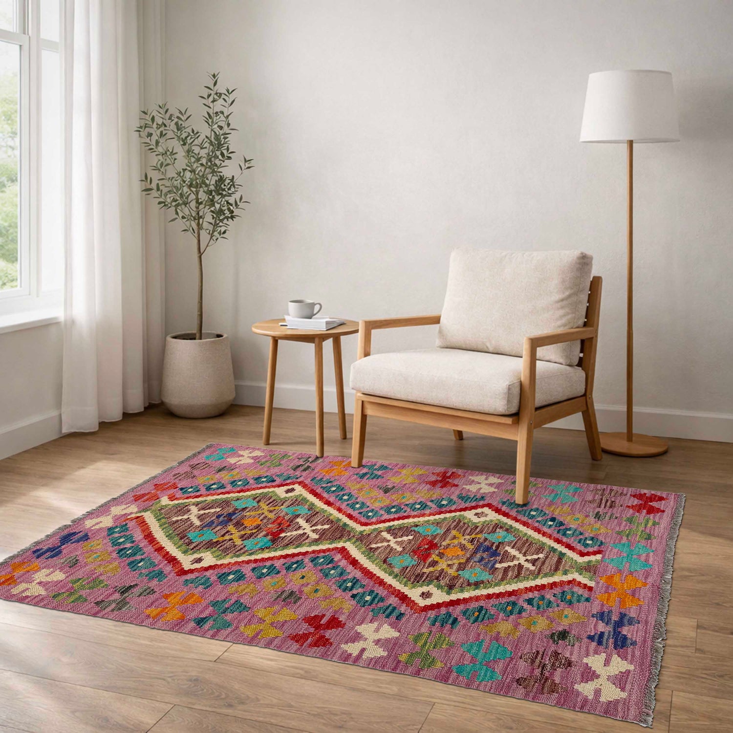 Handmade Multi Kilim Geometric 2x4 ft