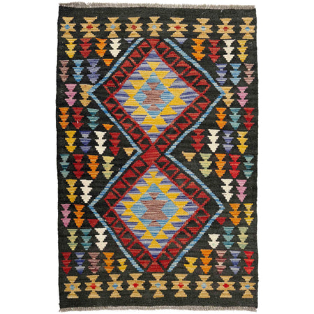 Handmade Multi Kilim Geometric 2x4 ft