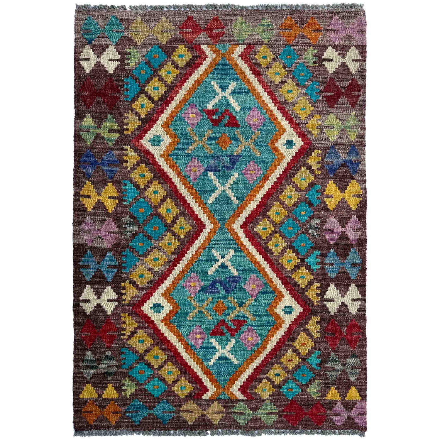 Handmade Multi Kilim Geometric 2x4 ft