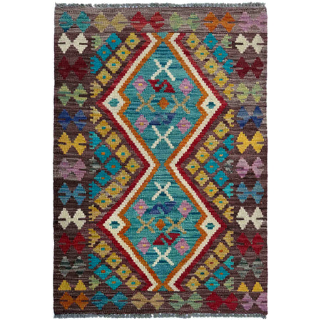 Handmade Multi Kilim Geometric 2x4 ft