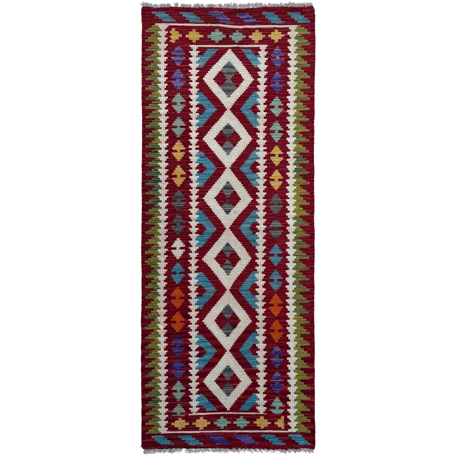 Handmade Multi Kilim Geometric 6' Runner