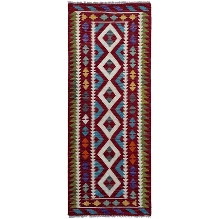Handmade Multi Kilim Geometric 6' Runner