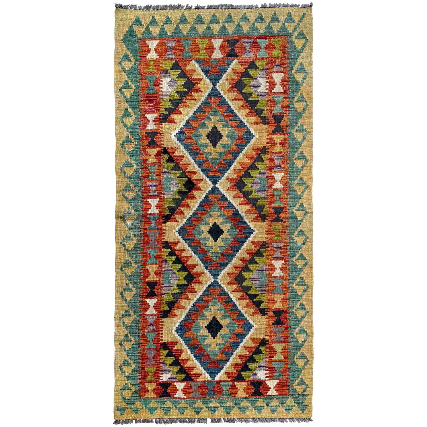 Handmade Multi Kilim Geometric 6' Runner