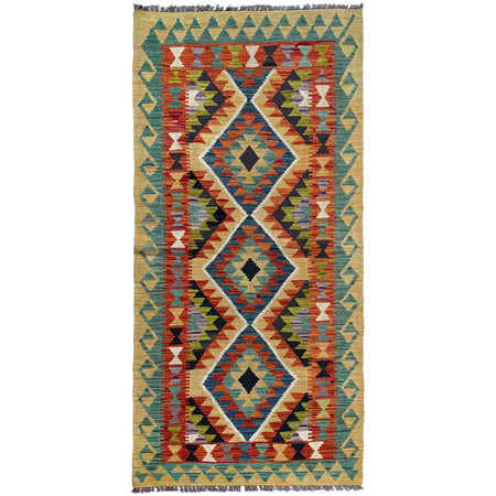 Handmade Multi Kilim Geometric 6' Runner