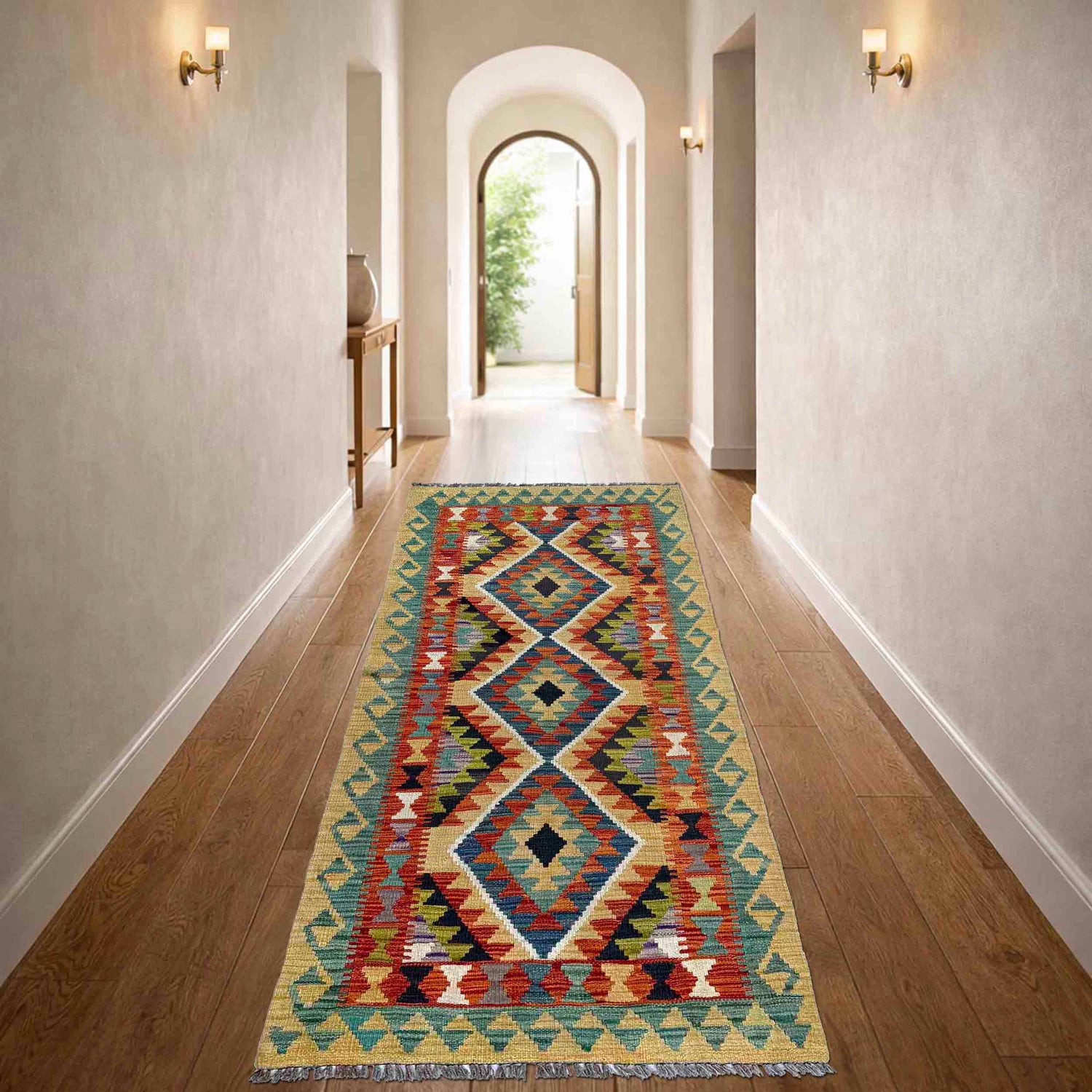 Handmade Multi Kilim Geometric 6' Runner