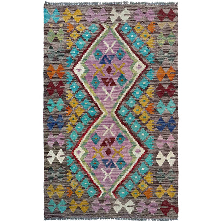 Handmade Multi Kilim Geometric 2x4 ft